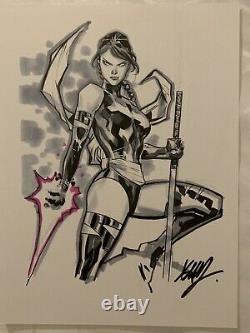 Ken Lashley Psylocke Sketch Original Art X-Men Marvel