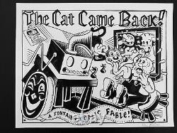 Kim Deitch Original Color Underground Comic Art. The Cat Came Back Waldo. Signed