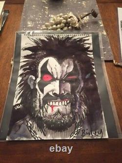 LOBO #1 COVER ORIGINAL ART SKETCH AND WATER PAINTED BY SIMON BISLEY w COA