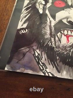 LOBO #1 COVER ORIGINAL ART SKETCH AND WATER PAINTED BY SIMON BISLEY w COA