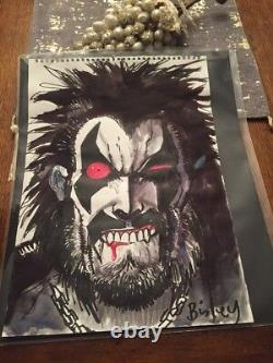 LOBO #1 COVER ORIGINAL ART SKETCH AND WATER PAINTED BY SIMON BISLEY w COA