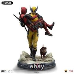 Limited. 110 DLX Art Statue. Wolverine Carrying Deadpool withdogpool ships free