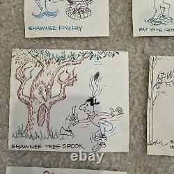 Lot Of RARE Vintage Looney Tunes Indian Original Drawn Comic Art Native American