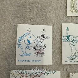 Lot Of RARE Vintage Looney Tunes Indian Original Drawn Comic Art Native American