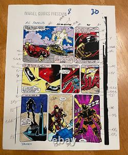 MARVEL COMICS PRESENTS #8 IRON MAN ART original COLOR GUIDE 1988 BATTLE ZZZAX AA