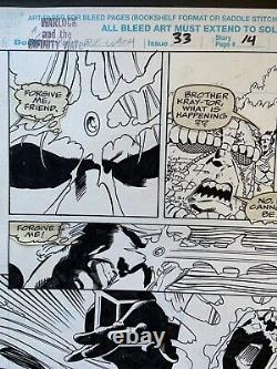 MARVEL ORIGINAL ART Comic Book Page Warlock & Infinity Watch Olliffe Almond