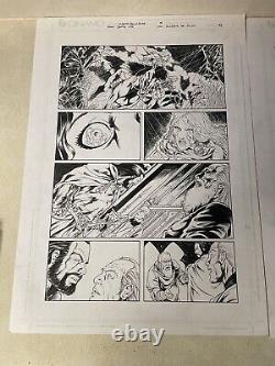 MEDIEVAL LADY DEATH BELLADONNA #1 original art 2 PAGES PULIDO 2005 FACE DEMONS