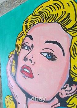 Marilyn Monroe#2 Poster Style Pop Art Original Signed Anime Painting 18x24