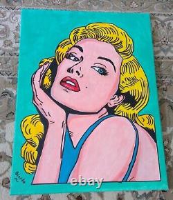 Marilyn Monroe#2 Poster Style Pop Art Original Signed Anime Painting 18x24