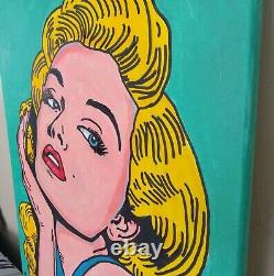 Marilyn Monroe#2 Poster Style Pop Art Original Signed Anime Painting 18x24