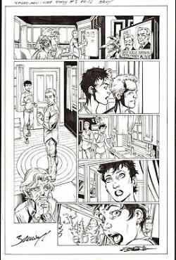 Mark Bagley Signed 2019 Spider-man Original Art-mary Jane, Claire, Benjy