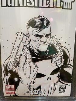 Marvel Battle Damaged Punisher Original Art Sketch By Dan Fraga & Graham Nolan