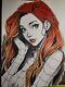 Mary Jane Color Drawing Original Comic Art Illustration Sign 8.5x11 Coa Included