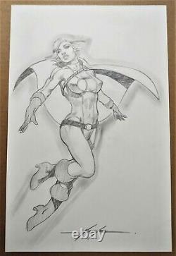Mike Grell Signed Power Girl Original Art-11 X 17-dc Comics! Free Ship