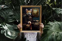 Military Cat Portrait Ukrainian Royal Regal Pet Art Funny Custom Decor