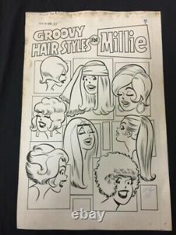 Millie the Model #185 Page 7 Original Comic Art 1970 Goldberg Groovy Hair Styles