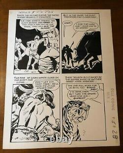 NAZA stone age warrior #8 ORIGINAL ART battles SABRETOOTH WILD PIG SPARLING 1965