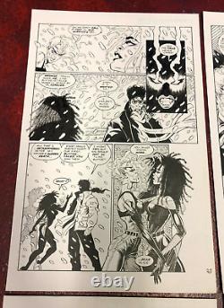 NIGHTVISION #4 original art 3 pages in a row Quinn of FAUST sexy VAMPIRE 1992