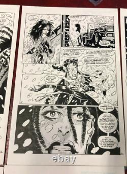 NIGHTVISION #4 original art 3 pages in a row Quinn of FAUST sexy VAMPIRE 1992