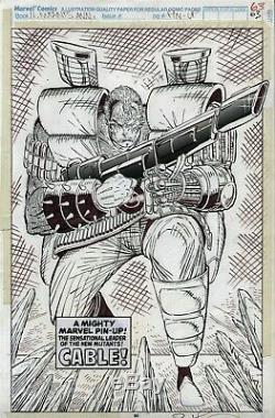 New Mutants Annual #6 Cable Pinup Original Art by Deadpool Creator Rob Liefeld