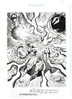 Norm Breyfogle 1996 Superman Card Original Art Page Splash Man Of Steel DC Comic