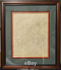 ORIGINAL ART CARL BARKS Finished Drawing DONALD DUCK & The GUILDED MAN Disney