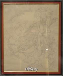 ORIGINAL ART CARL BARKS Finished Drawing DONALD DUCK & The GUILDED MAN Disney