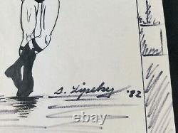 Original 1982 Comic Sketch Art Steve Lipsky Signed & Dated