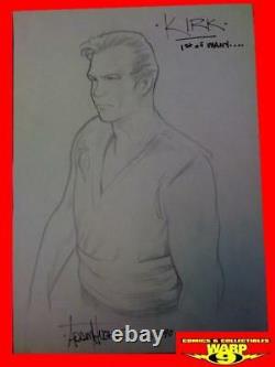 Original Adam Hughes Captain Kirk Comic Art Sketch