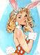 Original Art Easter Pin Up On Archival 9x12 Stock Nick Alan Foley Sgn Withcoa