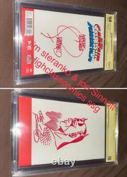 Original Art Hand Sketch Joe Sinnott & Jim Steranko Cbcs 9.8 Ss Rare Graded Art