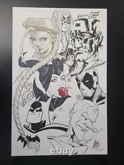 Original Art Jam Page Multi Sketch 11 X 17 Ty Templeton, Mike Krome & Others