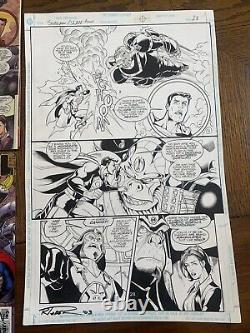 Original Art, Superman DC Comics 1999 Signed by Artist Rich Faber with 2 Comics