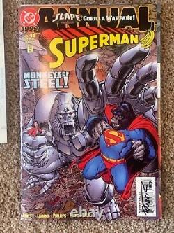 Original Art, Superman DC Comics 1999 Signed by Artist Rich Faber with 2 Comics