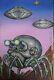 Original Art By Spine Horror Monster Comic Punk Alien Robot Spider Skull Saucers