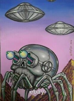 Original Art by Spine Horror Monster Comic Punk Alien Robot Spider Skull Saucers