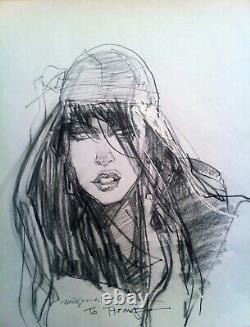 Original Bill Sienkiewicz Illustration Art Comic Art Beautiful Electra Portrait