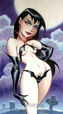 Original Bruce Timm Nosferetta Pin-up Art Illustration Very Rare