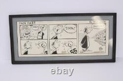 Original Comic Art By Walt Ditzen Fan Fare Football Framed