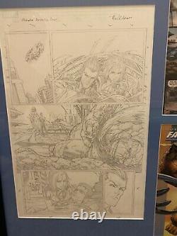 Original Comic Art Framed Ultimate Fantastic Four Issue # 57 Tyler Kirkham Art