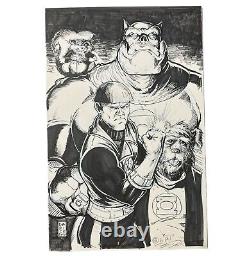 Original Comic Art Green Lantern Corps Darick Robertson Comission 11x17 Splash