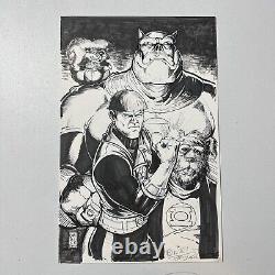 Original Comic Art Green Lantern Corps Darick Robertson Comission 11x17 Splash