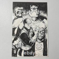 Original Comic Art Green Lantern Corps Darick Robertson Comission 11x17 Splash