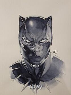 Original Comic Art Sketch Commission Black Panther by Ben Harvey Marvel 9x12