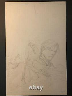 Original Comic Art Sorceress Revealed Book Sketch Cover Michael Turner Aspen