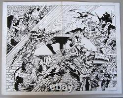 Original Comic Art Vampirella/Shadowhawk #1, Image, 1995. Double Page Splash