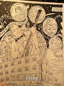 Original Comic art Jasorka Wildwood Days of Doo Wop Bill Hailey Treniers