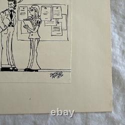 Original David Knoles Pen Art 1976 Drawing Bug Kafka Vintage Funny Humor Comic