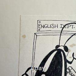 Original David Knoles Pen Art 1976 Drawing Bug Kafka Vintage Funny Humor Comic