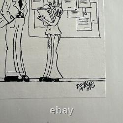 Original David Knoles Pen Art 1976 Drawing Bug Kafka Vintage Funny Humor Comic